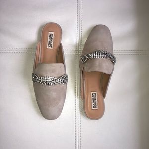 Badgley Mischka Suede Crystallized Slide